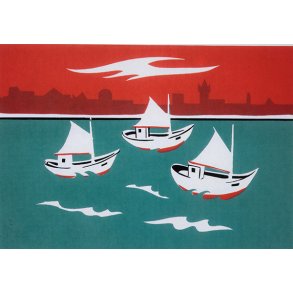 Esbjerg: Fiskekuttere 1953 (dobbelt med kuvert)