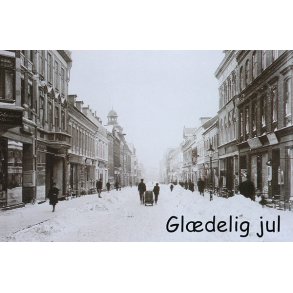 Esbjerg: Julestemning i Kongensgade, ca. 1920 (dobbelt med kuvert)