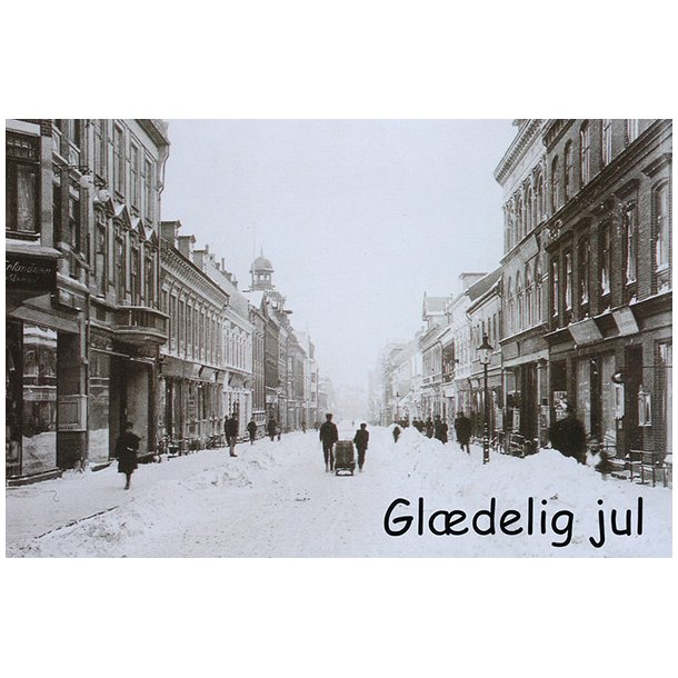 Esbjerg: Julestemning i Kongensgade, ca. 1920 (dobbelt med kuvert)