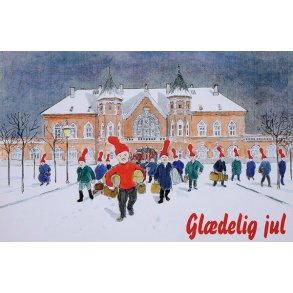 Esbjerg: Nisser foran Banegrden, ca. 1905 (dobbelt med kuvert)