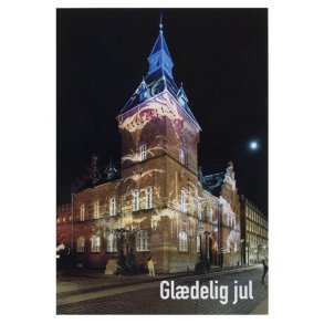 Esbjerg: Ting- og Arresthuset i julebelysning (enkelt)