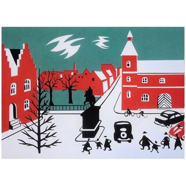 Esbjerg: Jul p Torvet, 1953 (dobbelt med kuvert)
