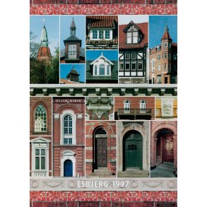 Plakat med t�rne, vinduer og d�re i Esbjerg, 1997